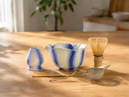 Blue White Matcha Bowl Set product photo 6