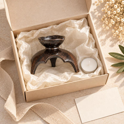 Black Ceramic Tealight Candle Holder product photo 4