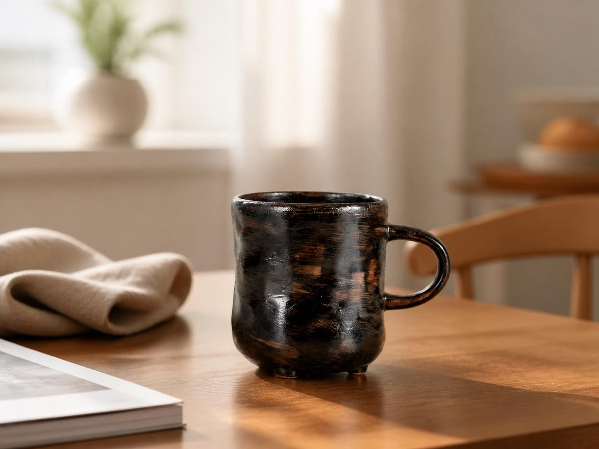Black Brown Ceramic Coffee Mug product photo 3