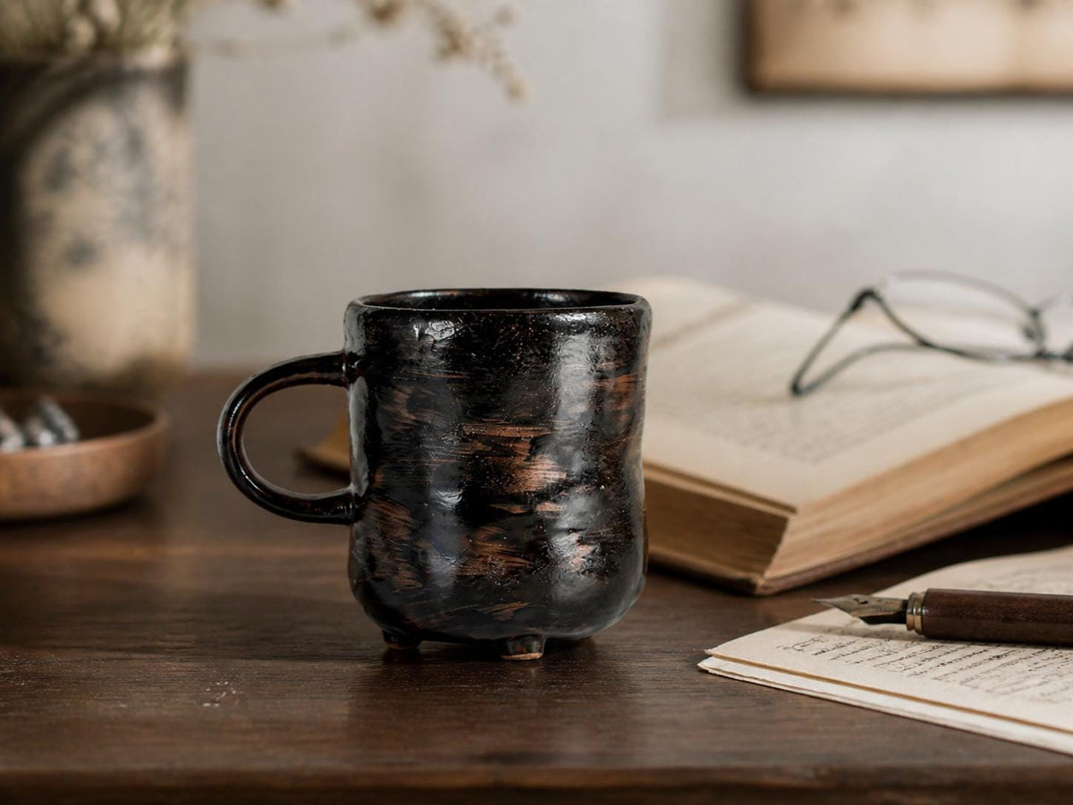 Black Brown Ceramic Coffee Mug product photo 2