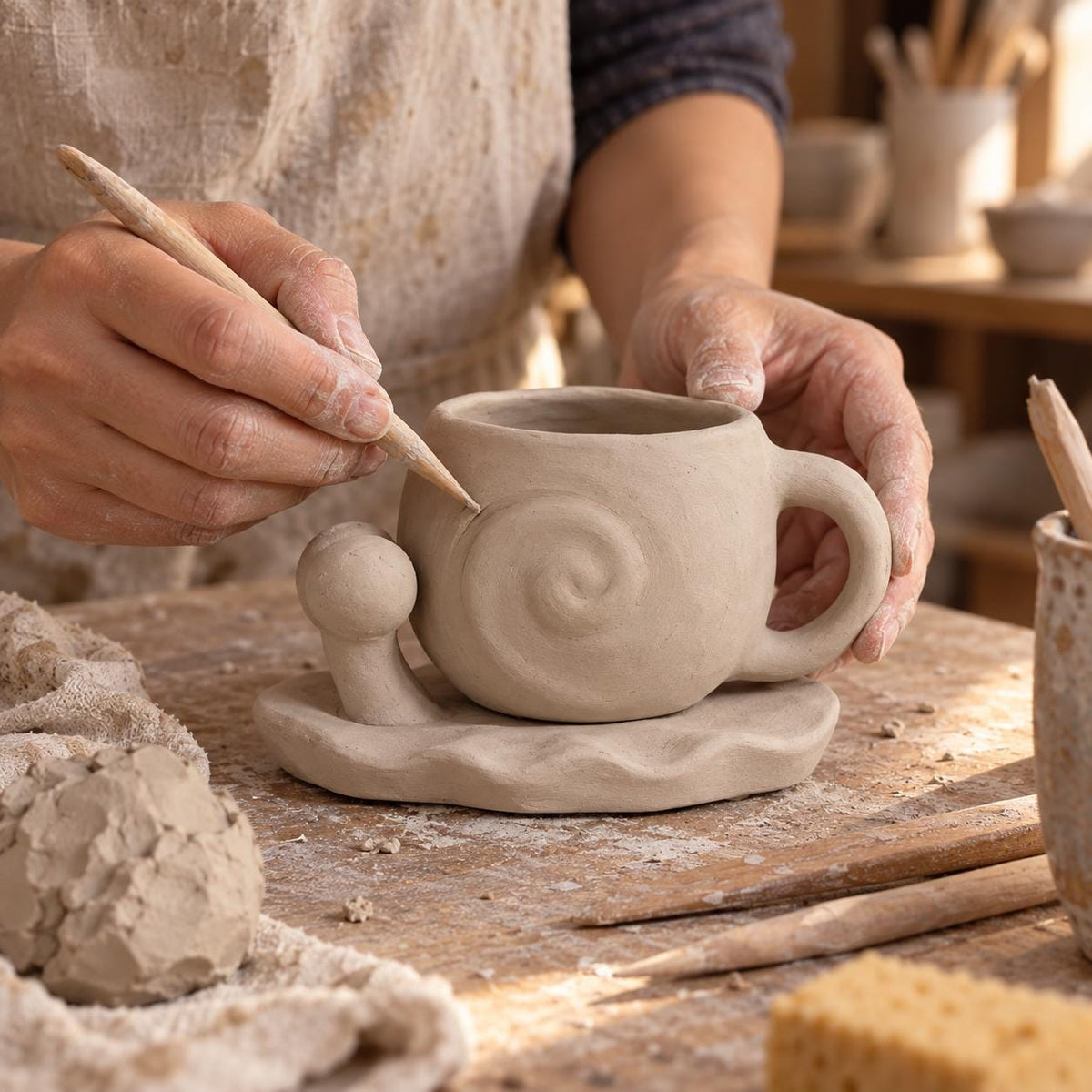 White Snail Coffee Cup and Saucer product photo 5