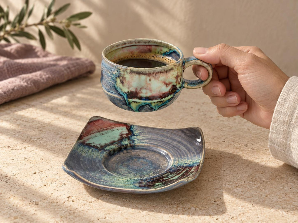 Earthy Espresso Cup and Saucer product photo 3