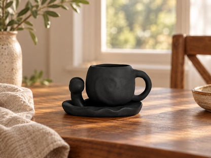 White Snail Coffee Cup and Saucer product photo 1