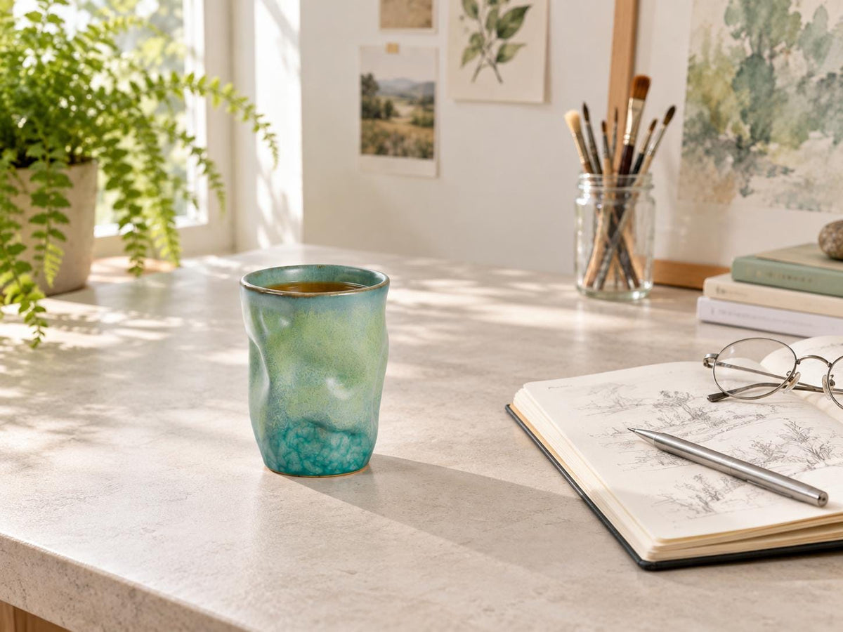 Jade Teal Ceramic Tumbler product photo 4