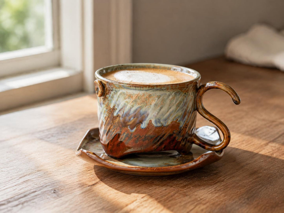Cat Coffee Cup and Saucer product photo 1