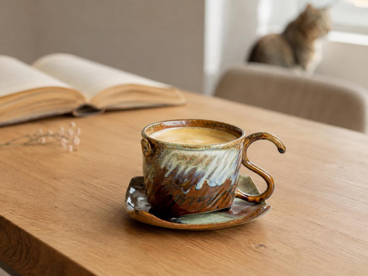 Cat Coffee Cup and Saucer product photo 2