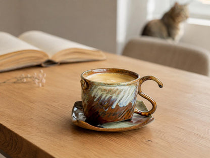 Cat Coffee Cup and Saucer product photo 2
