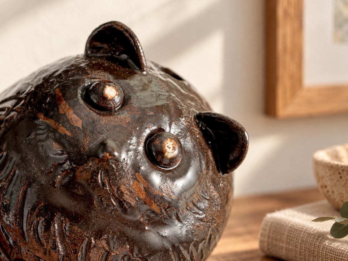 Handmade Black Cat Ceramic Vase product photo 3