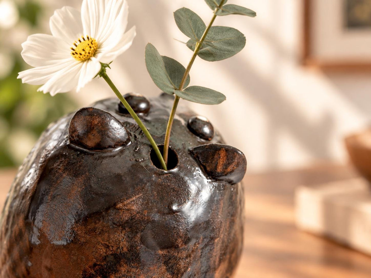 Handmade Black Cat Ceramic Vase product photo 5