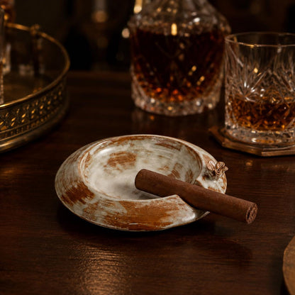 Handmade Ceramic Cigar Ashtray with Floral Cigar Rest product photo 6
