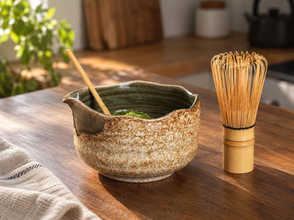 Green Speckled Matcha Bowl Set product photo 5