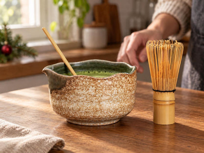 Green Speckled Matcha Bowl Set product photo 7