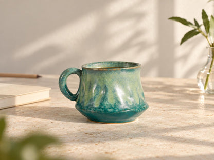 Green Sculptural Ceramic Coffee Cup product photo 6