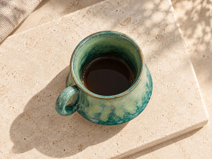 Green Sculptural Ceramic Coffee Cup product photo 5