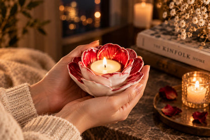 Red Rose Ceramic Candle Holder product photo 4