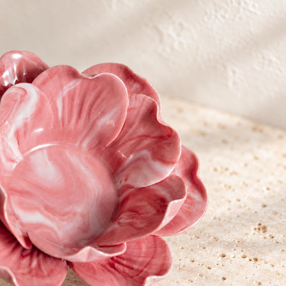 Pink Red Floral Ceramic Candle Holder product photo 6