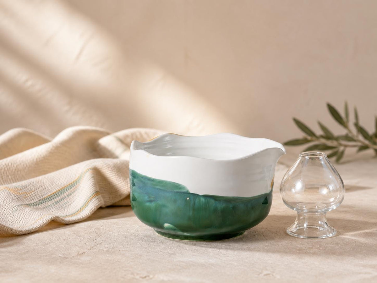 Yellow Mint Wavy Rim Matcha Bowl Set product photo 6