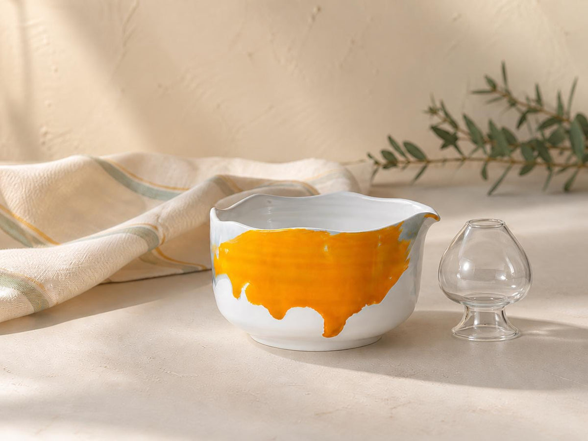 Yellow Mint Wavy Rim Matcha Bowl Set product photo 5