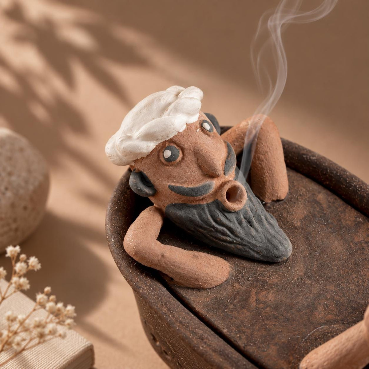 Funny Ceramic Shepherd Incense Holder product photo 3