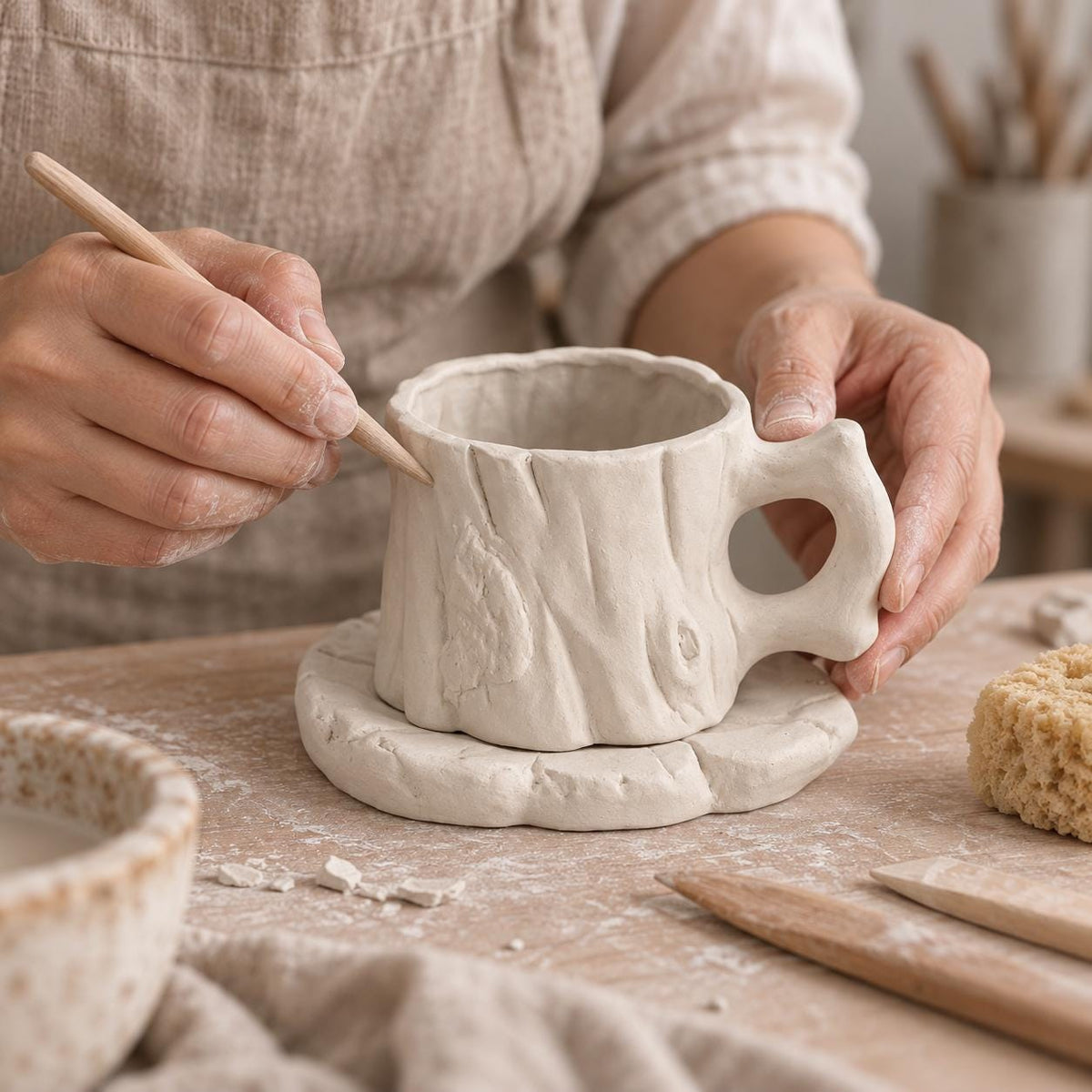 Tree Stump Coffee Cup and Saucer product photo 7