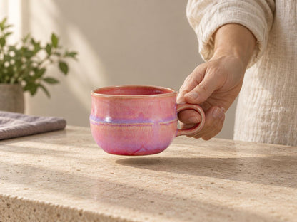 Coral Pink Ceramic Coffee Mug product photo 8