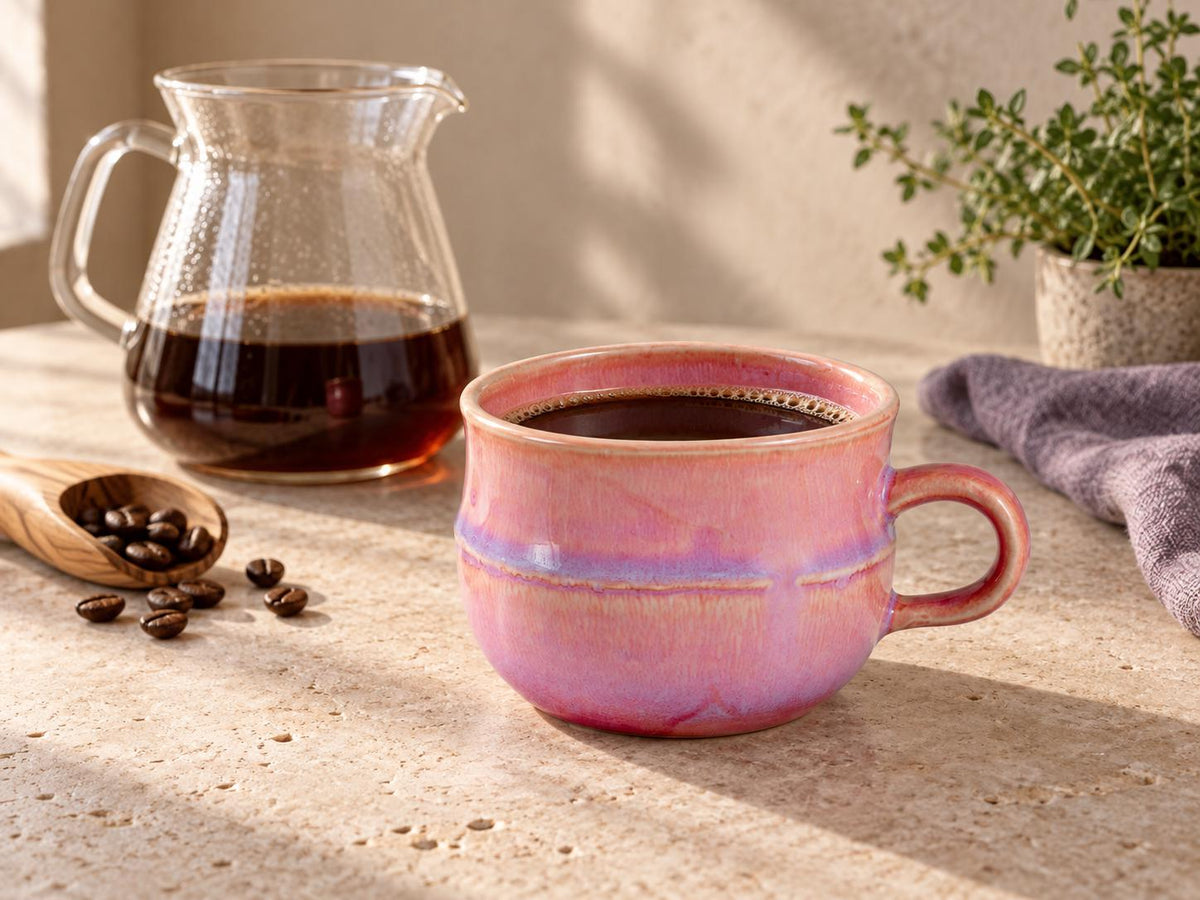 Coral Pink Ceramic Coffee Mug product photo 5