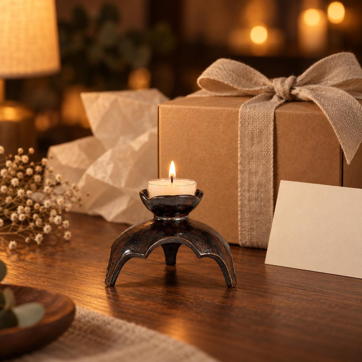 Black Ceramic Tealight Candle Holder product photo 8