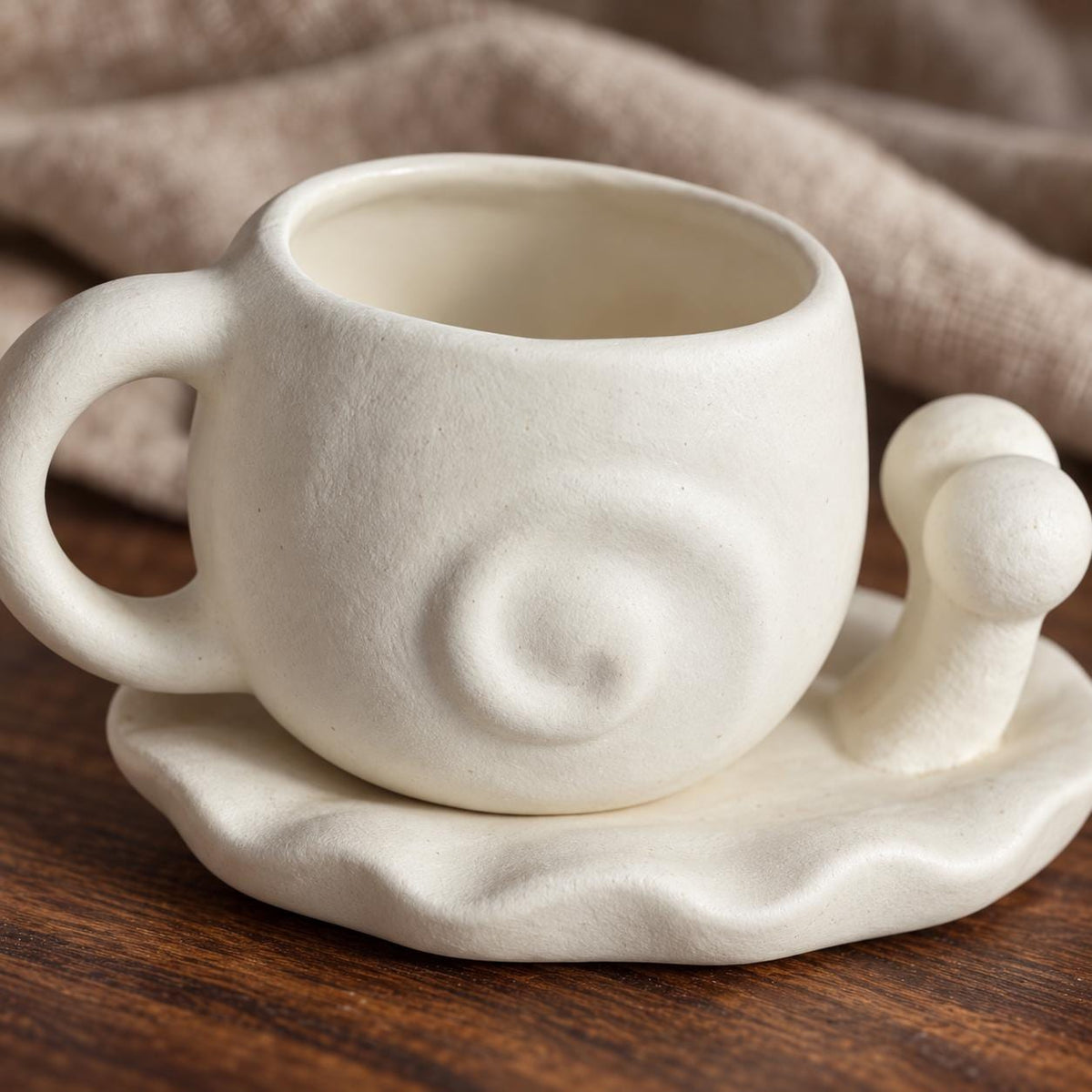 White Snail Coffee Cup and Saucer product photo 6