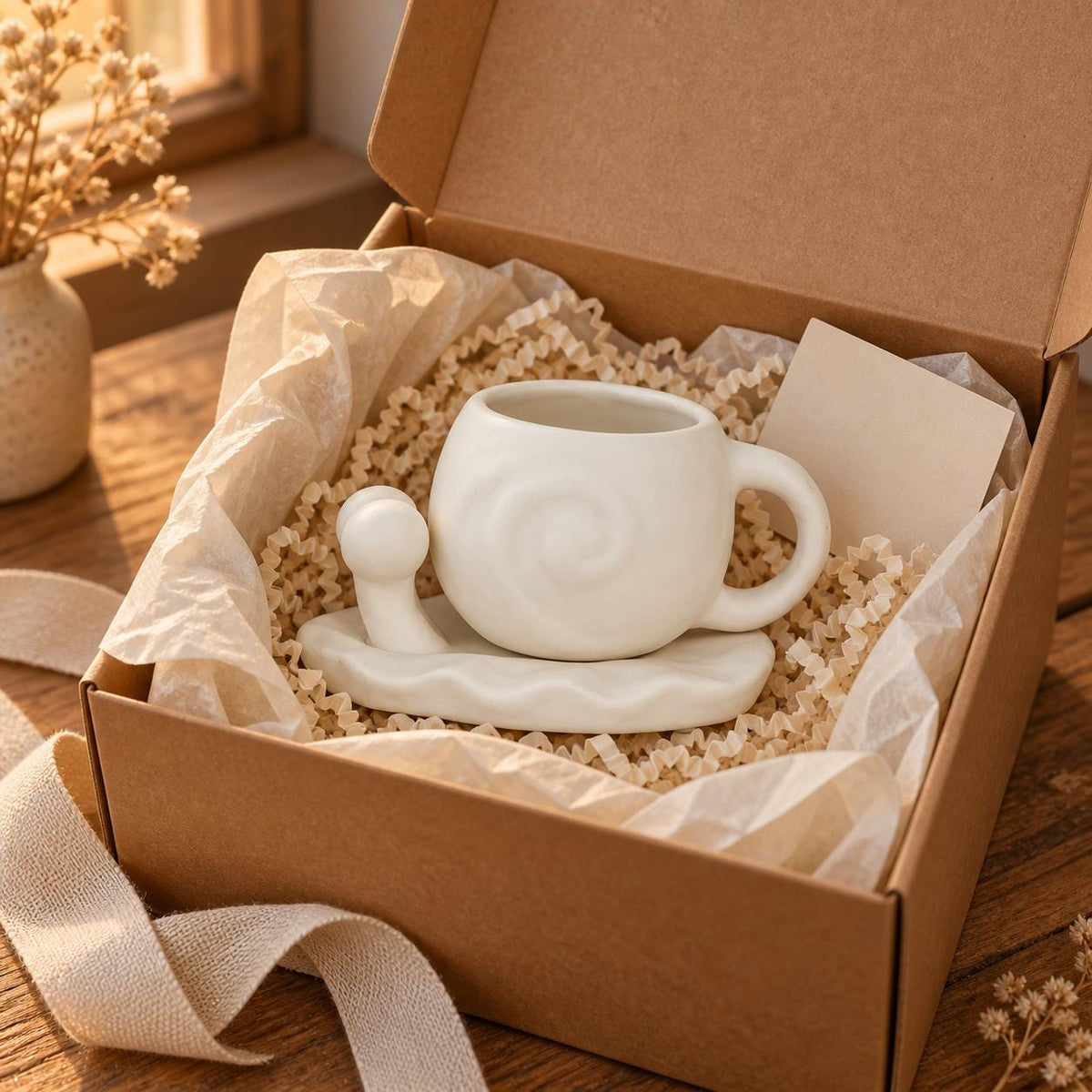 White Snail Coffee Cup and Saucer product photo 7