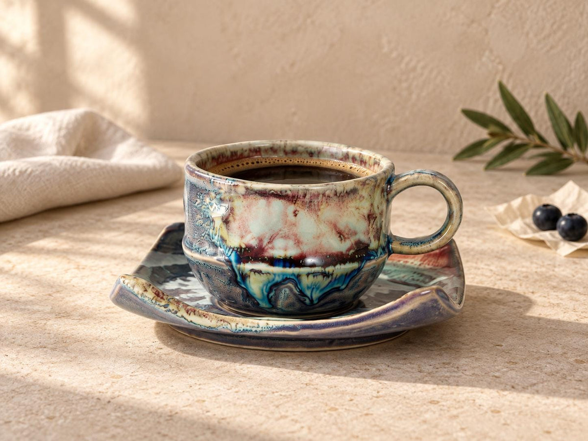 Earthy Espresso Cup and Saucer product photo 2