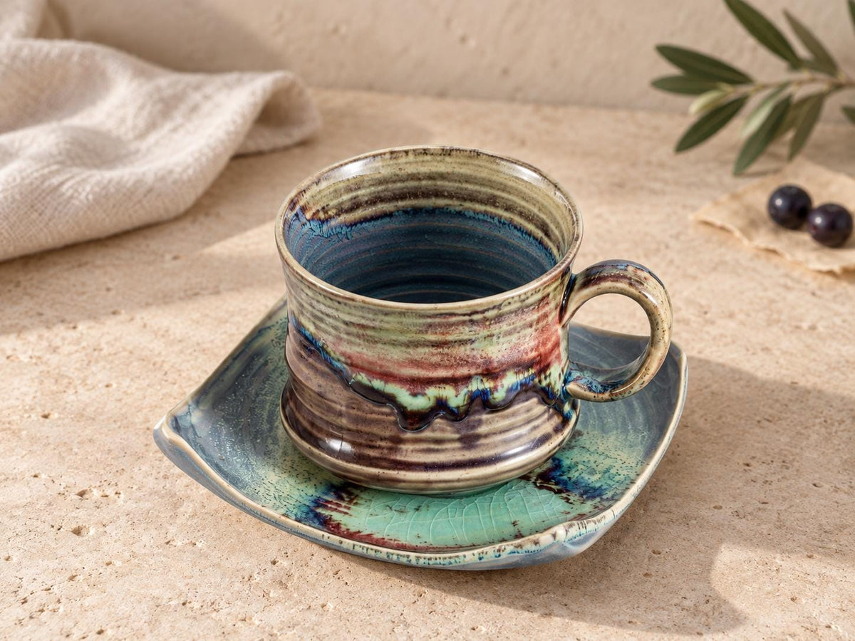 Earthy Coffee Cup and Saucer product photo 2