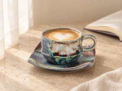 Earthy Espresso Cup and Saucer product photo 1