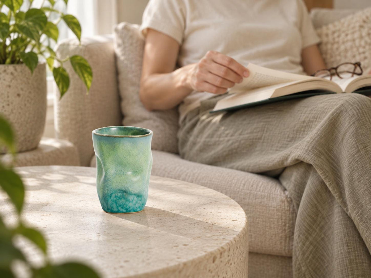 Jade Teal Ceramic Tumbler product photo 7
