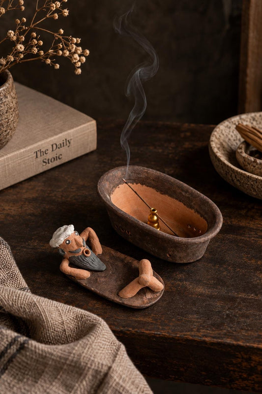 Funny Ceramic Shepherd Incense Holder product photo 1
