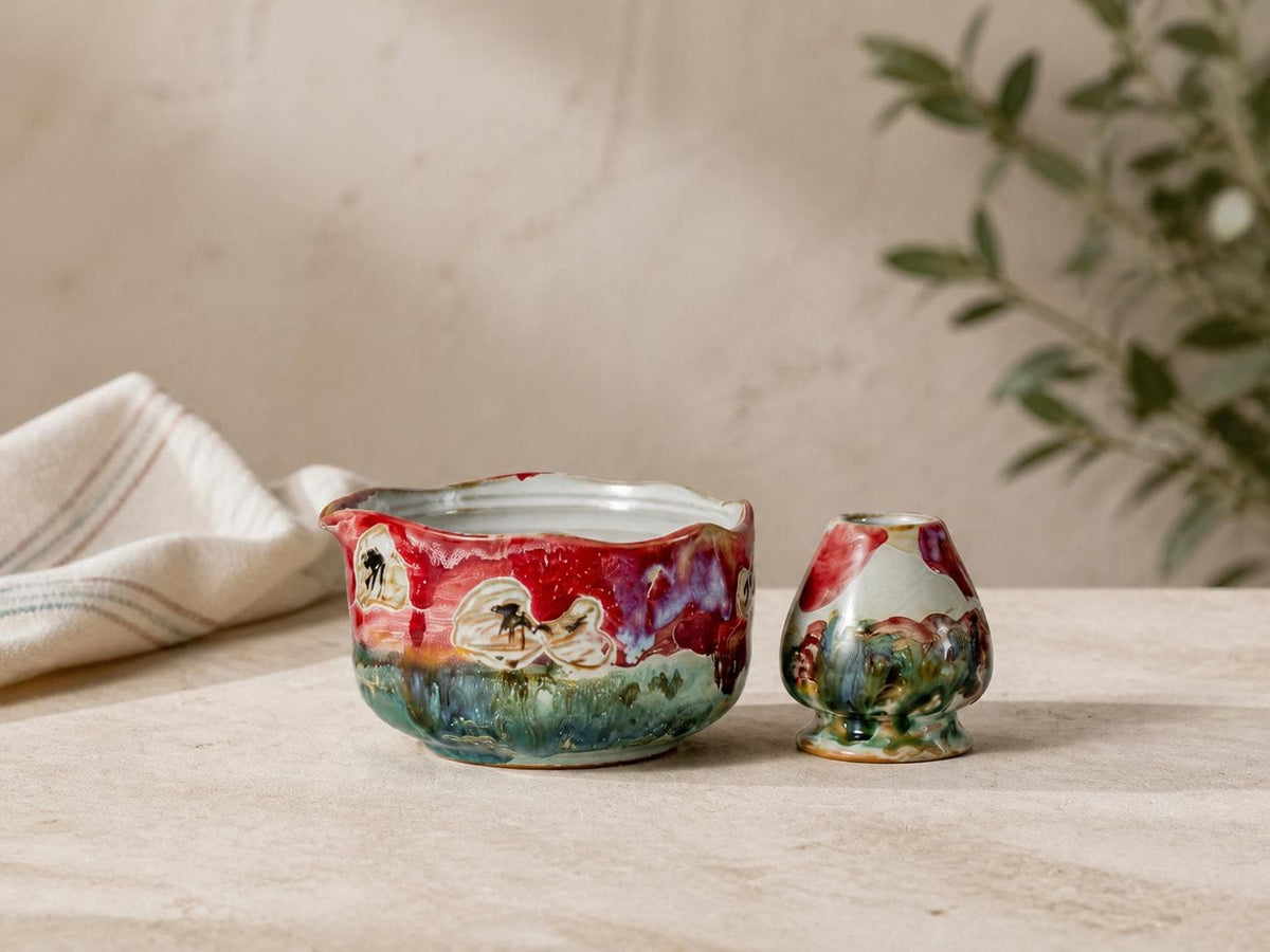 Garden Brushwork Matcha Bowl Set product photo 2