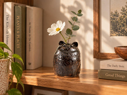 Handmade Black Cat Ceramic Vase product photo 7