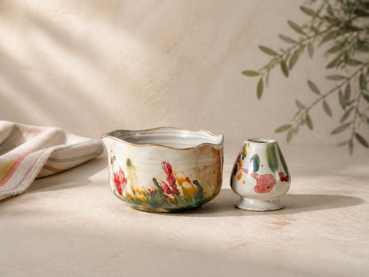 Garden Brushwork Matcha Bowl Set product photo 1