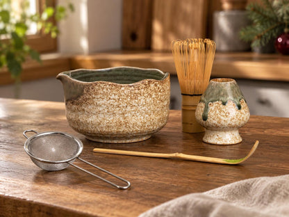 Green Speckled Matcha Bowl Set product photo 3