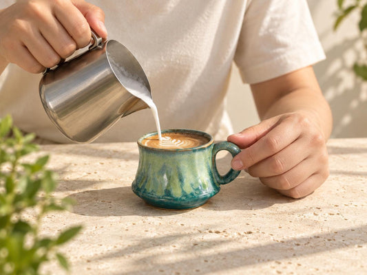 Green Sculptural Ceramic Coffee Cup product photo 1