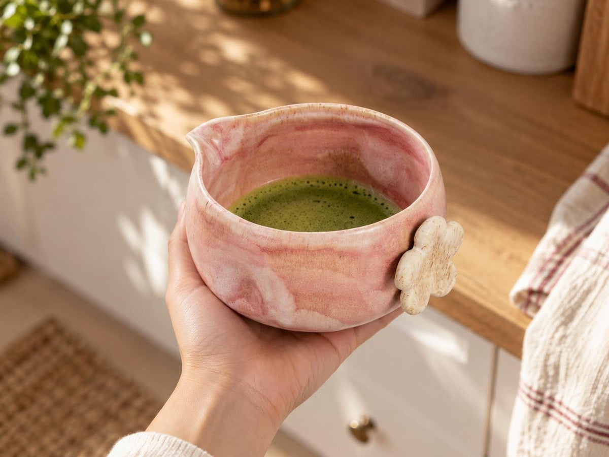 Pink Floral Matcha Bowl Set product photo 5