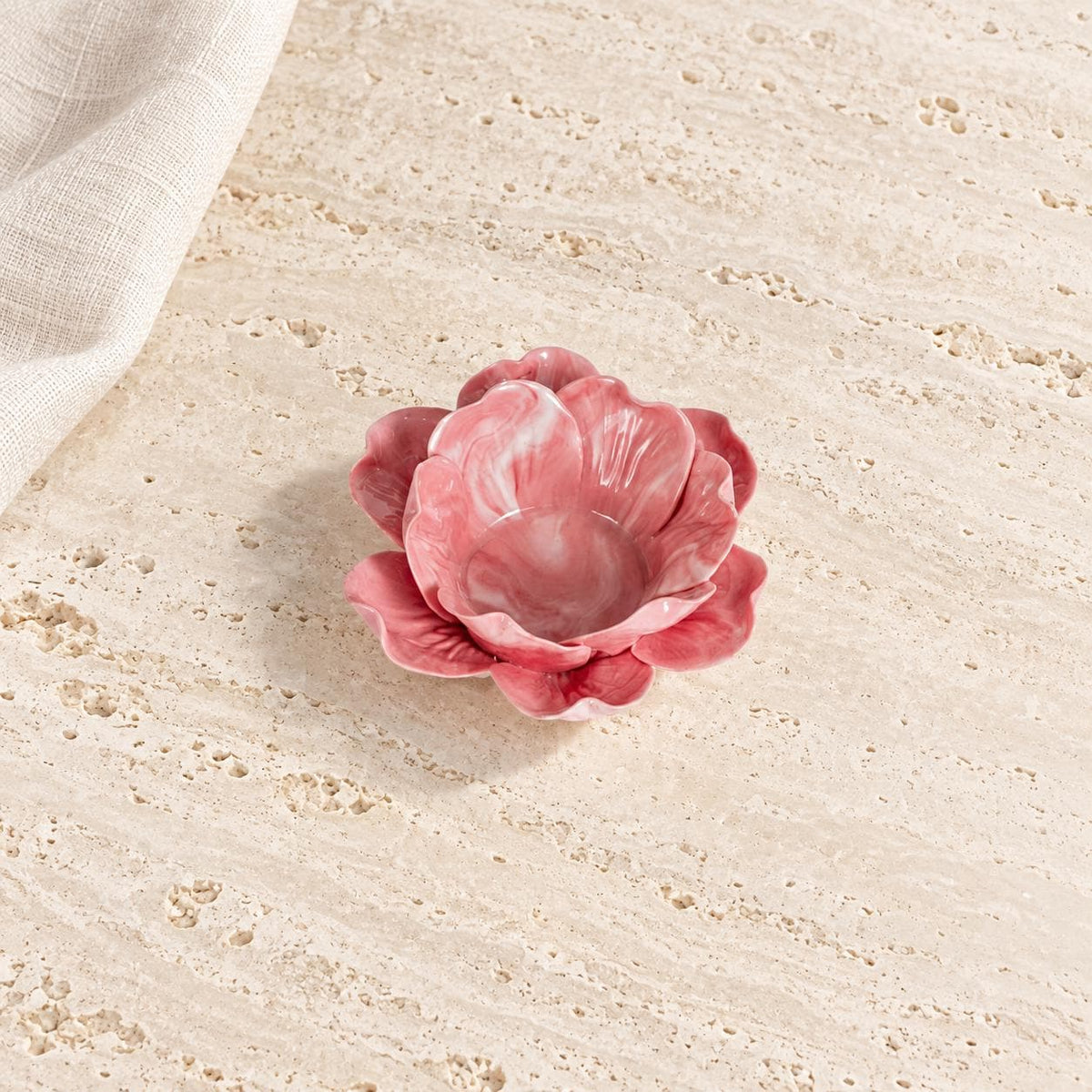 Pink Red Floral Ceramic Candle Holder product photo 7