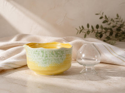 Yellow Mint Wavy Rim Matcha Bowl Set product photo 3