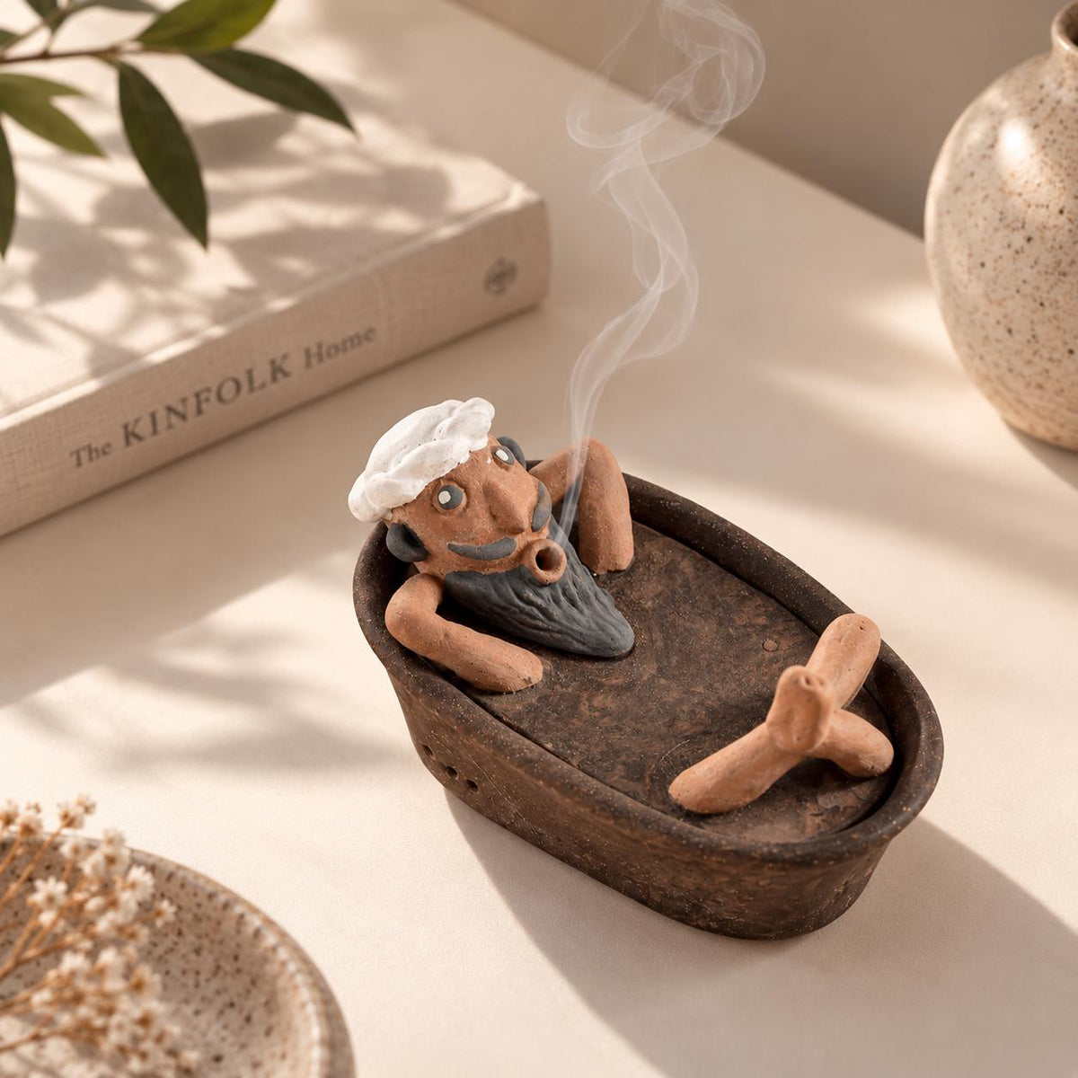 Funny Ceramic Shepherd Incense Holder product photo 2