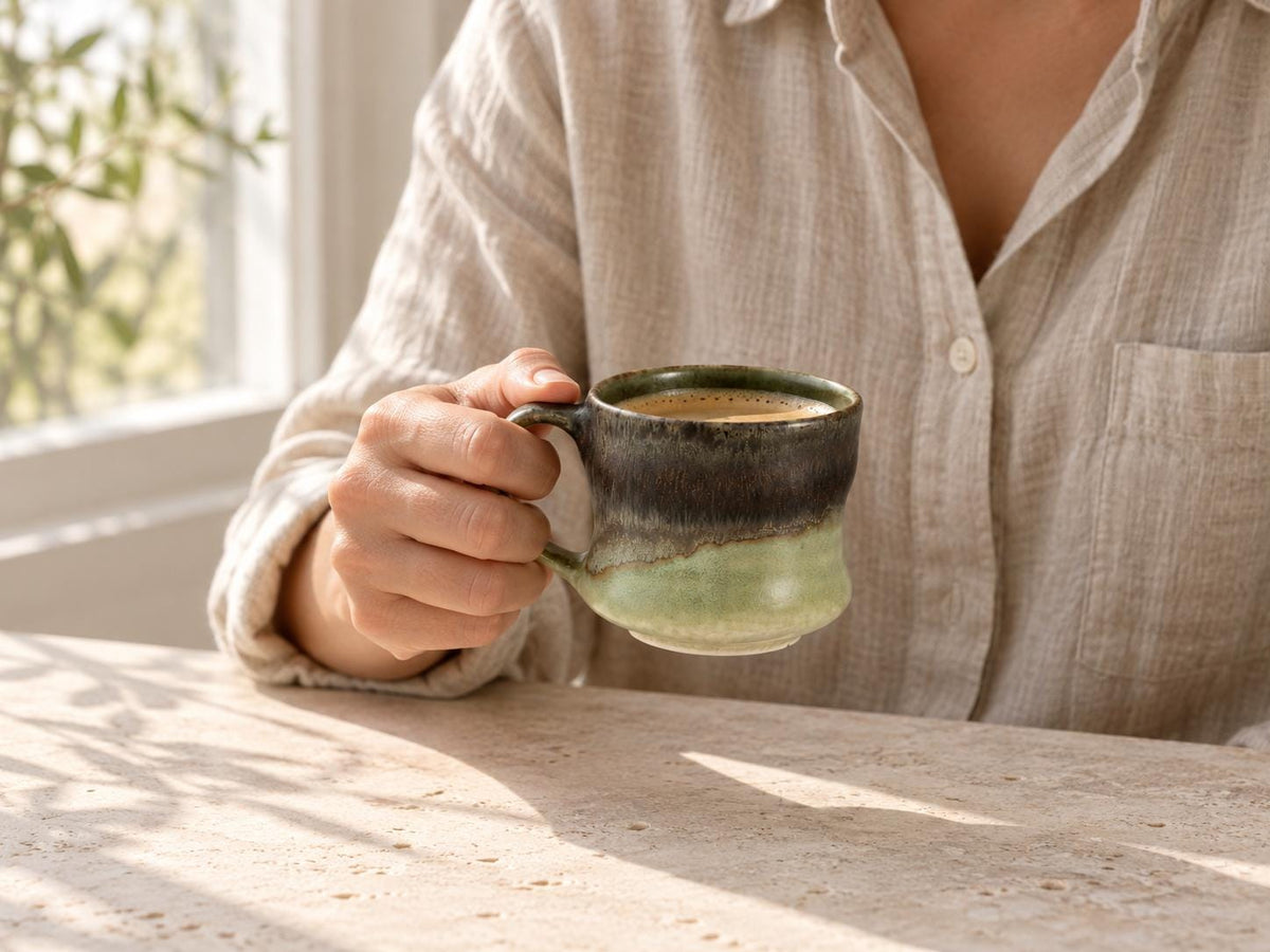 Charcoal Moss Green Ceramic Coffee Mug product photo 3