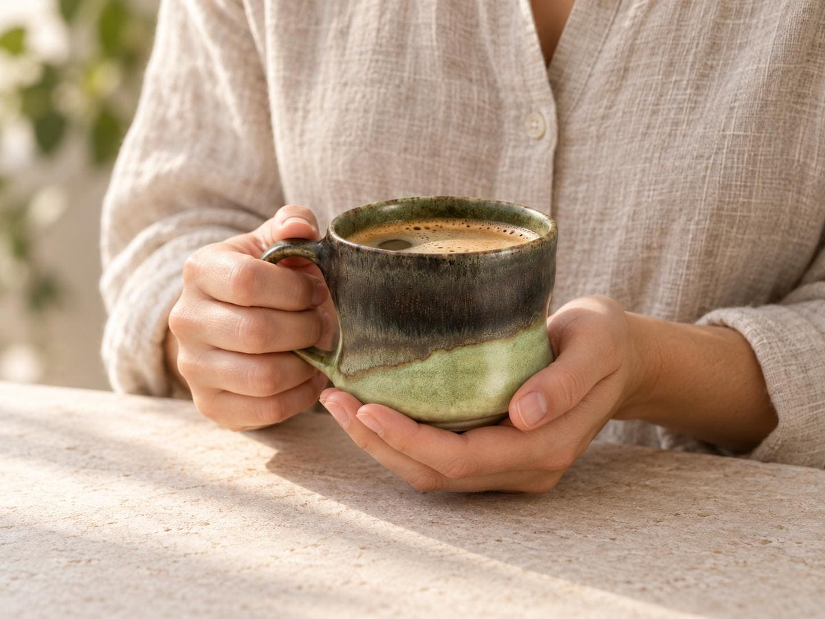 Charcoal Moss Green Ceramic Coffee Mug product photo 2