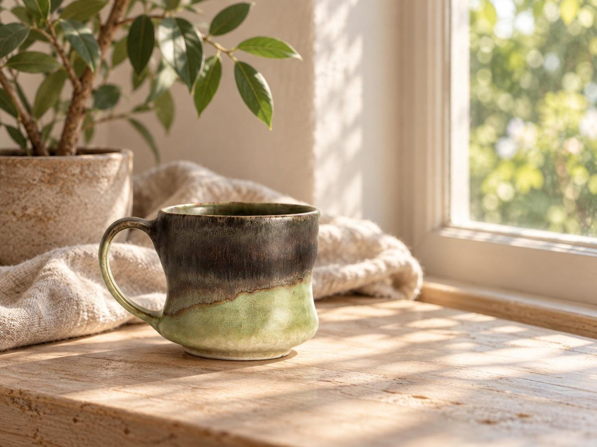 Charcoal Moss Green Ceramic Coffee Mug product photo 8