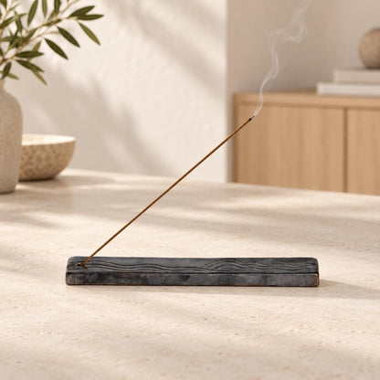 Handmade Dark Iron Metallic Stoneware Incense Holder product photo 7