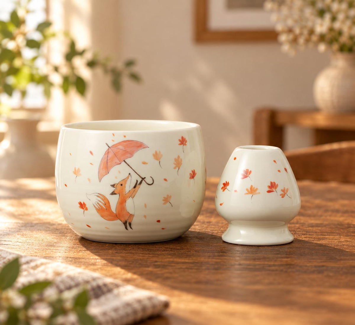 Cute Fox Matcha Bowl Set product photo 5