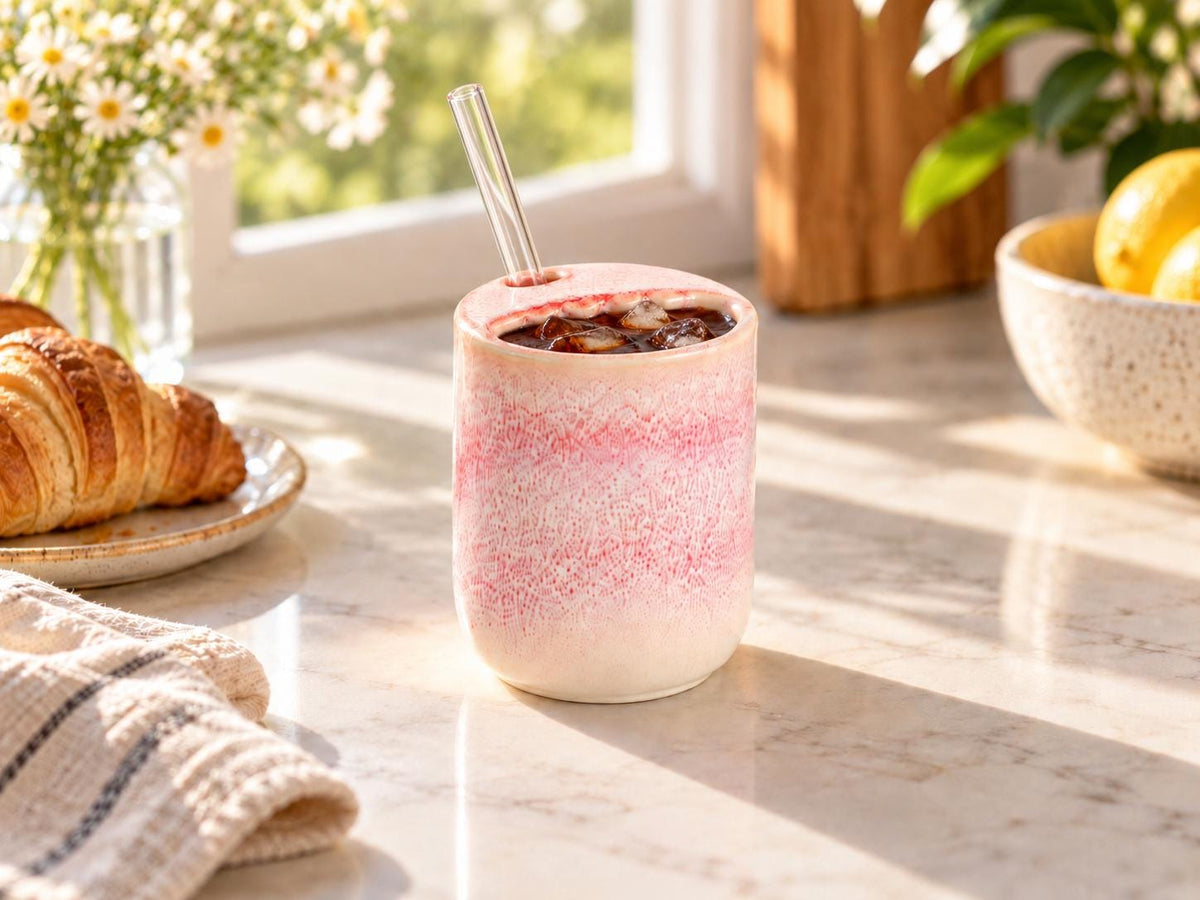 Pink Speckled Ceramic Tumbler product photo 1