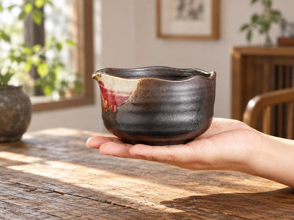Black Red Natural Glaze Matcha Bowl Set product photo 4